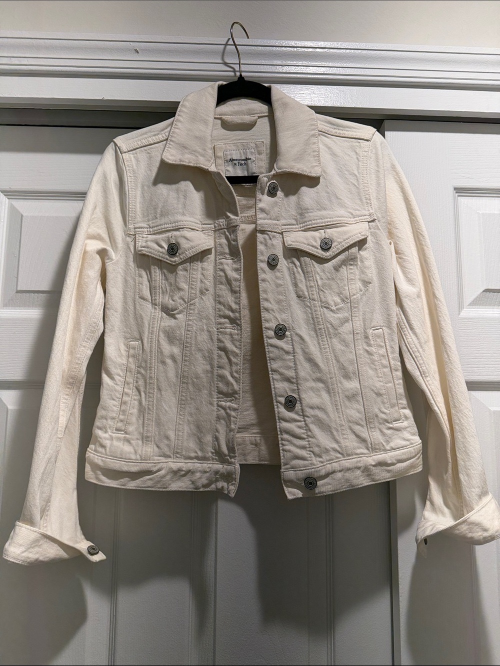 Abercrombie & Fitch White Denim Jacket